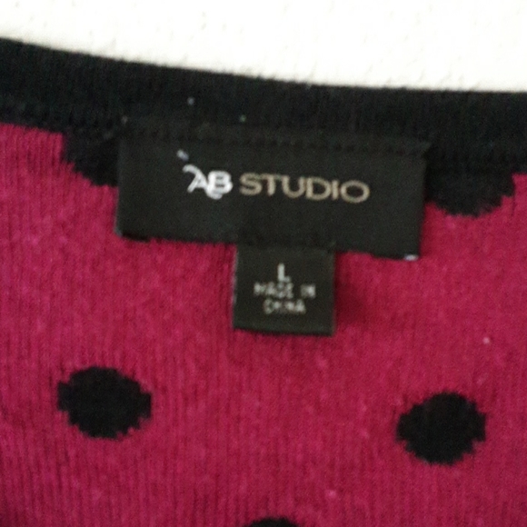 AB Studio poka dot sweater size large - Picture 5 of 5